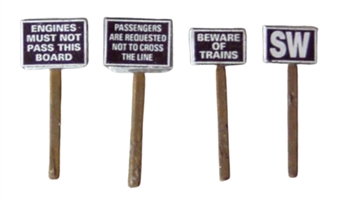 Trackside signs - pack of four