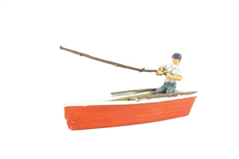 Fisherman and rowing boat
