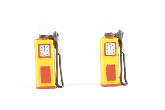1950's style petrol service station pumps - pack of two
