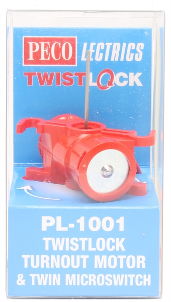 Twistlock turnout point motor with microswitch