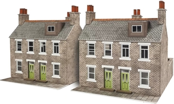 Terraced houses - stone - card kit