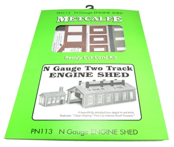 Brick-built two track engine shed - card kit
