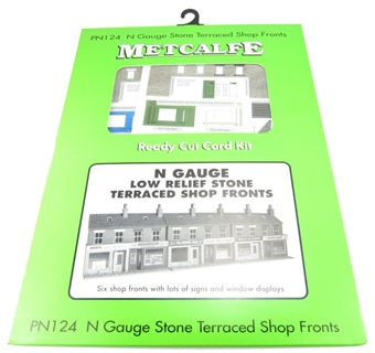 Low-relief terraced shop fronts - stone - card kit