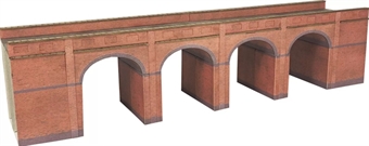 Double track viaduct - red brick - card kit