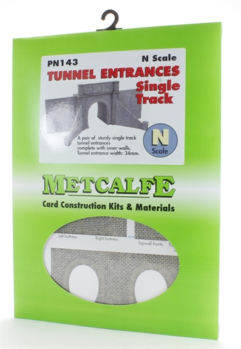Pair of single track tunnel entrances - card kit