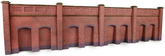 Retaining wall in red brick - 4 sections per pack - card kit