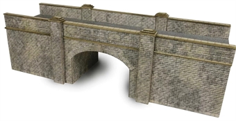 Double-track railway overbridge - stone - card kit
