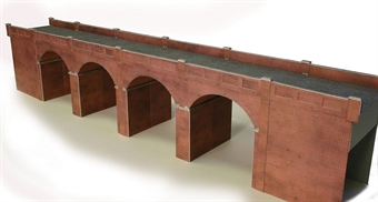 Double track viaduct - red brick - card kit