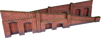 Tapered retaining wall - red brick - card kit