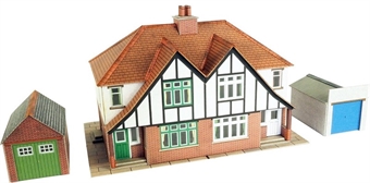 1930s-style semi-detached houses - card kit