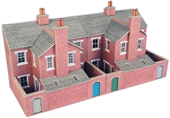 Low relief terrace house backs - red brick - card kit