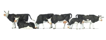 Black and white cows - pack of six