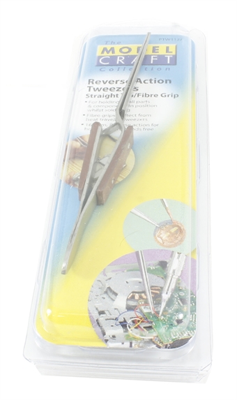Reverse Action Tweezers Straight Tip / Fibre Grip