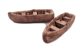 Wooden rowing boats - pack of 2