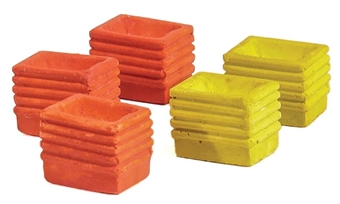 Pack of five plastic fish boxes
