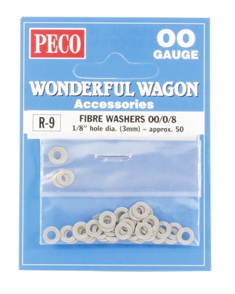 Washers, type OO/O/8, fibre, 3.175mm (18in) diameter hole
