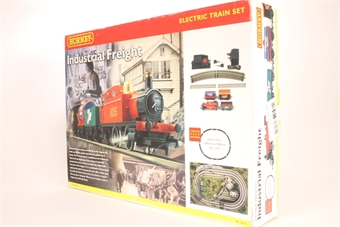 Industrial Freght trainset with 0-4-0 tank loco, 3 wagons, oval of track, transformer & controller