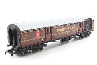 LMS TPO operating mail coach in LMS 'Night Mail' maroon- 30247 - Split from Set