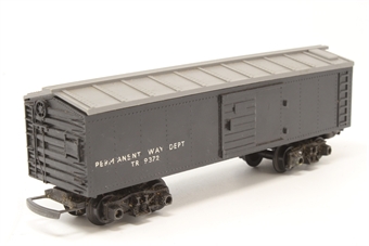 Track cleaning boxcar TR9372 in 'Permanent Way Dept' black livery