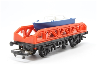 Flat wagon with boat load 