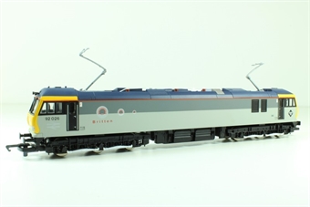 Class 92 92026 "Bittern" in Railfreight Distribution grey