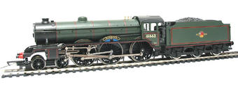 Class B17 4-6-0 61663 "Everton" in BR green with late crest