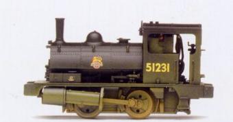 Class 0F Pug 0-4-0ST 51231 in BR black with early emblem - weathered