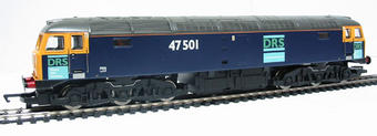 Class 47 47501 in DRS dark blue livery