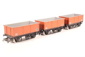 Pack of 3x 27T Tippler Mineral Wagon in BR Bauxite 'Stone'