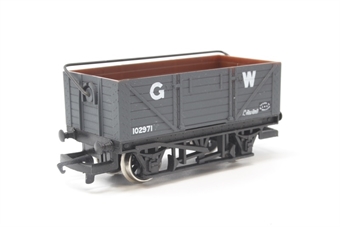 7 plank open wagon with sheet rail in GWR grey - 102971
