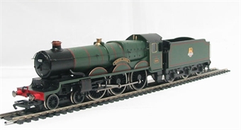 Castle Class 4-6-0 4081 "Warwick Castle" in BR green with early emblem