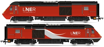 Pair of Class 43 HST Power Cars 43238 & 43305 in LNER plain red with black roof