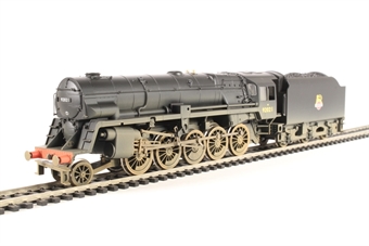 Crosti Class 9F 2-10-0 92021 in BR Black with early emblem - Railroad Range - heavily weathered
