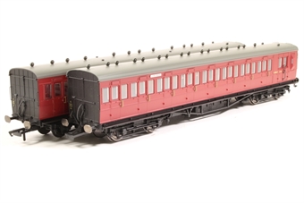 Pack of Two Ex-LSWR Coaches in BR Maroon - Separated from 'Lyme Regis Branch Line' Train Pack