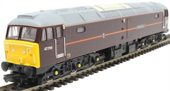 Class 47/7 47799 "Prince Henry" in EWS Royal Train claret - Railroad range