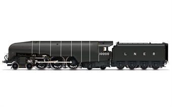 Class W1 Hush-Hush 4-6-4 10000 in LNER dark grey with double blastpipe