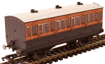 4 wheel 3rd 308 in LSWR brown and umber - with interior lights