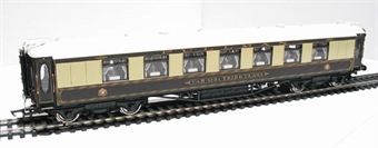 Wood sided Pullman 3rd class parlour car "Car 34" with working table lamps