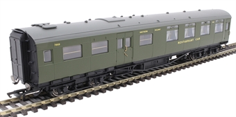 Maunsell restaurant kitchen and dining car 7869 in SR olive green