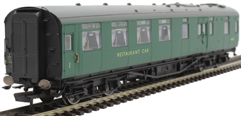 Maunsell restaurant kitchen and dining car S7858S in BR green