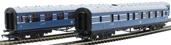 LMS Stanier Period III coach pack in LMS Coronation Scot blue - 5812, 1070 & 1071 - pack of three - Railroad Range