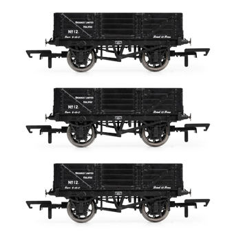 Set of 3 Brookes Limited Black 4 Plank Wagons