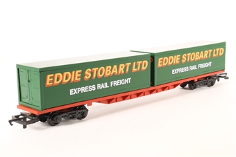GÇÿ2 x 30ftGÇÖ Container wagon with 'Eddie Stobart' containers - Limited Edition for Eddie Stobart club