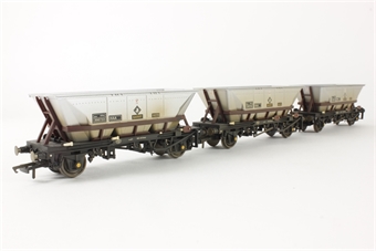 HAA MGR Coal Hoppers - Maroon framework with Barry logos - Pack of 3 - Weathered - 356732 356733 356734