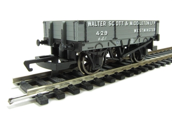 3 Plank wagon "Walter Scott & Middleton Ltd" 429 in grey