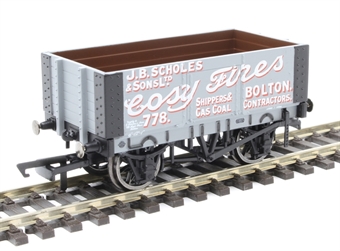 6-plank open wagon "Scholes & Sons Cosy Fires, Bolton" in grey 778