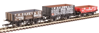 Pack of three Private Owner open wagons - "B.Q.C." "I.W.Baldwin" and "F.H.Silvey"
