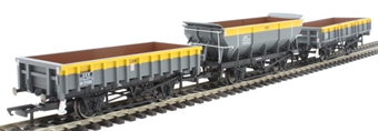 Pack of three engineers wagons - 'Rudd', 'Clam' and 'Tope' in departmental grey and yellow