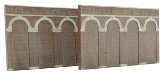 High Level Arched Retaining Walls x 2 (Red Brick)