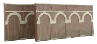 Mid Level Arched Retaining Walls x2 (Red Brick)